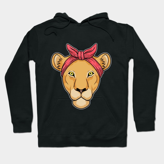 Lioness with Ribbon red Hoodie by Markus Schnabel